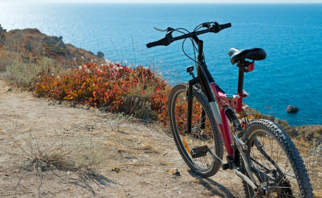 Bike on coastline